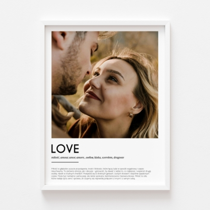 Plakat, Definition of love z białą ramką, 30x40
