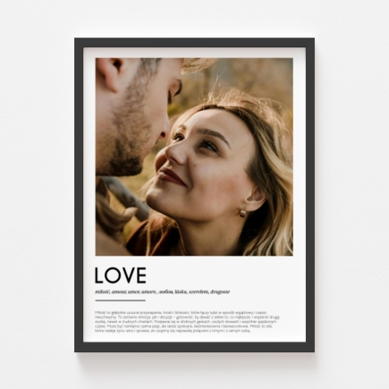 Plakat, Definition of love z czarną ramką, 30x40