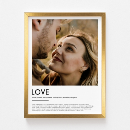 Plakat, Definition of love ze złotą ramką, 30x40