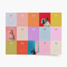 Kalendarz jednostronny, Kolorowa układanka, 70x50 cm