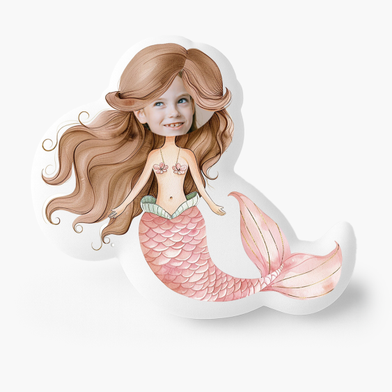 Poduszka 3D personalizowana, Welur, Syrenka, 30x30 cm