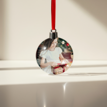 Bombka choinkowa okrągła ze srebrną zatyczką