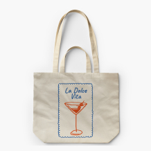 Torba płócienna z podwójnymi uszami, 38x42x10, La Dolce Vita