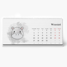 Kalendarz biurkowy, Dziecięcy ze zwierzątkami, 22x10 cm