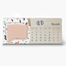 Kalendarz biurkowy, Scrapbook'owy - Twoje notatki, 22x10 cm