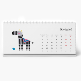 Kalendarz biurkowy, Zwierzątka, 22x10 cm