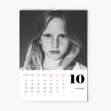 Kalendarz ścienny, Czarno biały, 30x40-A3 cm