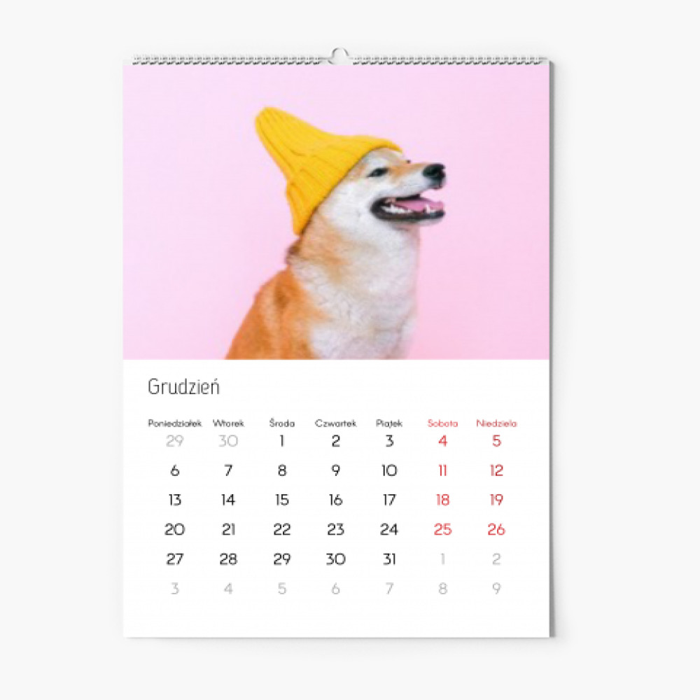 Kalendarz ścienny, Twój kalendarz nowoczesny, 20x30-A4 cm