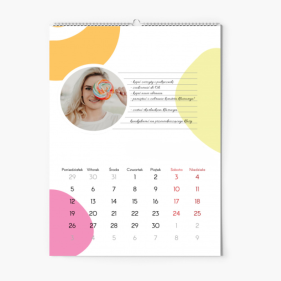 Kalendarz ścienny, Kalendarz Doodle II, 30x40-A3 cm