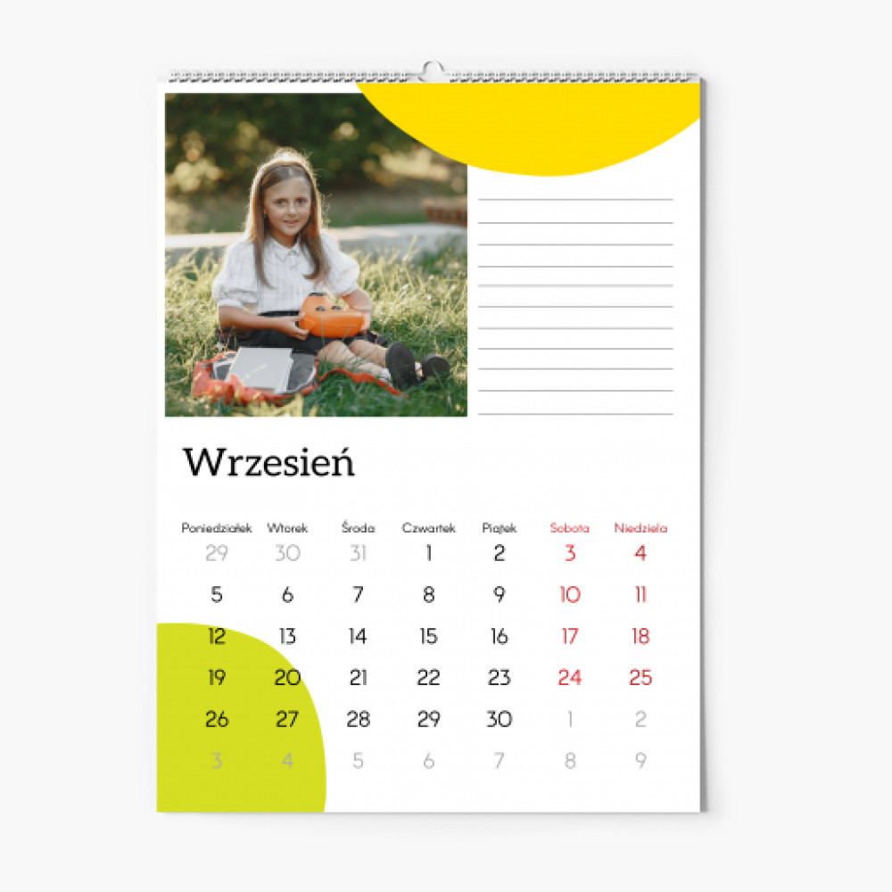 Kalendarz ścienny, Kalendarz szkolny - Kolorowa przygoda, 30x40-A3 cm