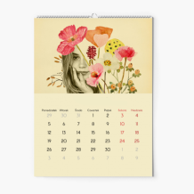 Kalendarz ścienny, Kobiety w kwiatach, 20x30-A4 cm