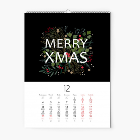 Kalendarz ścienny, Kolekcja Pod Choinkę, 20x30-A4 cm
