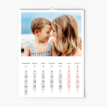 Kalendarz ścienny, 13 zdjęć z imieninami , 20x30-A4 cm