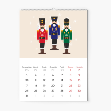 Kalendarz ścienny, Kolekcja Dziadek do Orzechów , 20x30-A4 cm