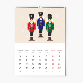 Kalendarz ścienny, Kolekcja Dziadek do Orzechów , 30x40-A3 cm