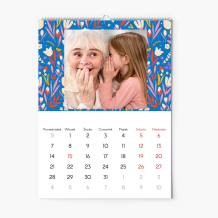 Kalendarz ścienny, Kolekcja Kocham Cię - wersja 1, 30x40-A3 cm