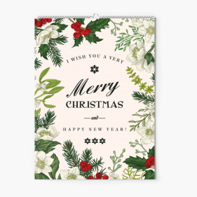 Kalendarz ścienny, Merry Christmas, 30x40-A3 cm