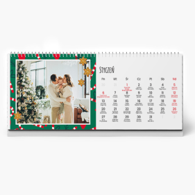 Kalendarz biurkowy, Wesołych Świąt, 22x10 cm