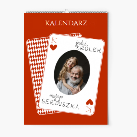 Kalendarz ścienny, Kolekcja Król i Królowa mojego serduszka - wersja 1, 30x40-A3 cm
