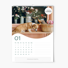 Kalendarz ścienny, Biznesowy z logo, 30x40-A3 cm