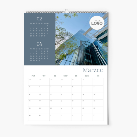 Kalendarz ścienny, Elegancki z logo, 30x40-A3 cm