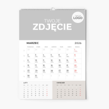Kalendarz ścienny, Z logiem firmy, 20x30-A4 cm