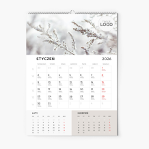 Kalendarz ścienny, Pory roku z logo, 20x30-A4 cm