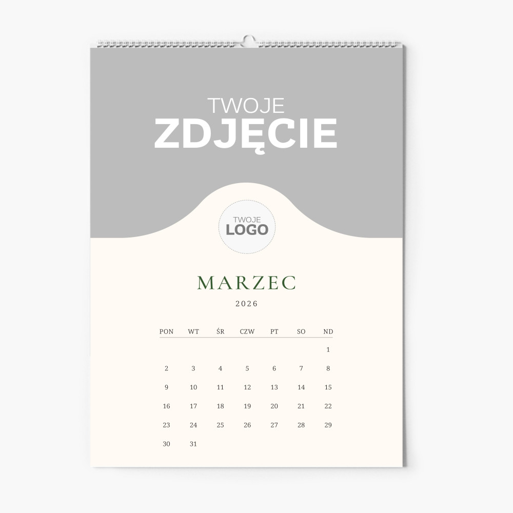 Kalendarz ścienny, Z nadrukiem logo, 20x30-A4 cm