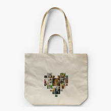 Torba płócienna z podwójnymi uszami, 38x42x10, Serce