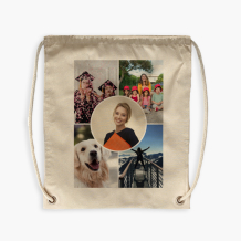 Plecak-worek, 38x46, Kolaż z kołem