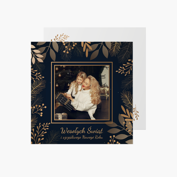 Fotokartka Golden Christmas 1, 14x14 cm