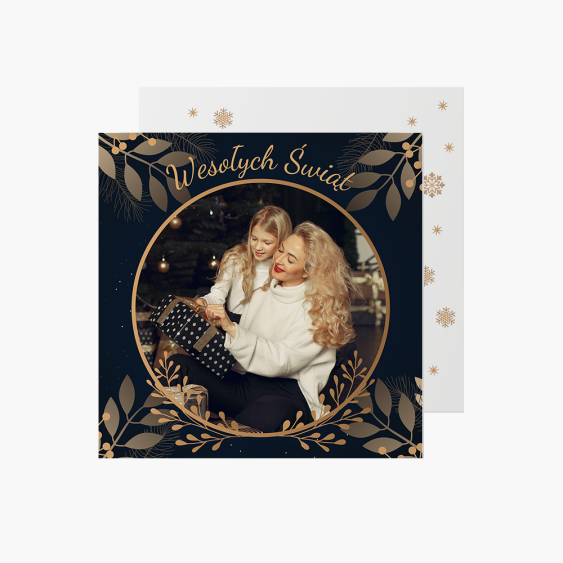 Fotokartka Golden Christmas 3, 14x14 cm