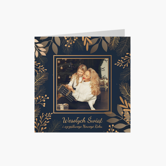 Fotokartka Golden Christmas 1, 14x14 cm