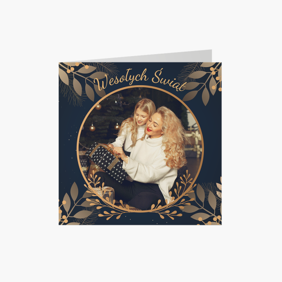 Fotokartka Golden Christmas 3, 14x14 cm