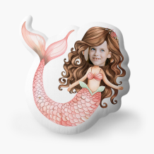 Poduszka 3D personalizowana, Welur, Syrenka, 30x30 cm