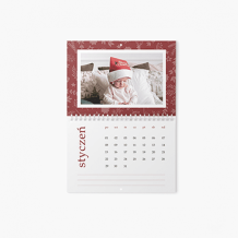 Kalendarz ścienny poziomy, Świąteczny kalendarz ze spiralą na środku, 30x20-A4