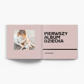 Pierwszy album dziecka (róż) fotoksiążka, 20x20 cm