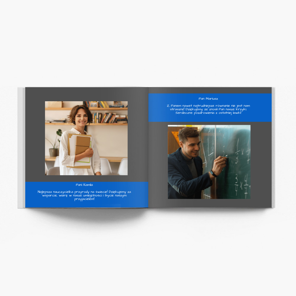 Podziękowania dla nauczyciela fotoksiążka, 20x20 cm