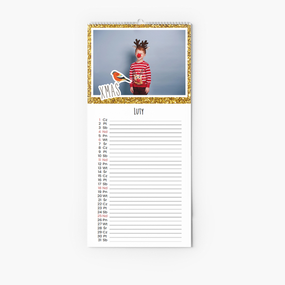 Kalendarz kuchenny, Wesołych Świąt, 15x30