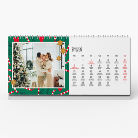 Kalendarz biurkowy, Wesołych Świąt, 22x10 cm
