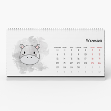 Kalendarz biurkowy, Dziecięcy ze zwierzątkami, 22x10 cm
