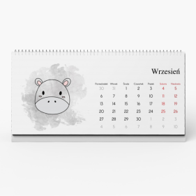 Kalendarz biurkowy, Dziecięcy ze zwierzątkami, 22x10 cm
