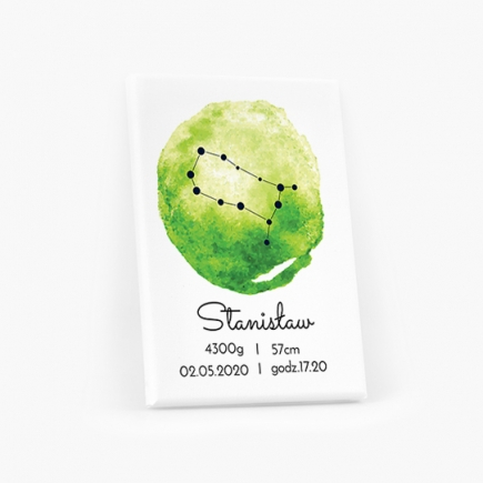 Obraz, Znak zodiaku - zielona akwarela, 70x100 cm