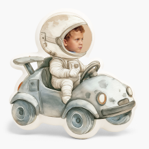 Poduszka 3D personalizowana, Welur, Astronauta w Autku, 30x30 cm