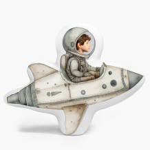 Poduszka 3D personalizowana, Welur, Astronauta w Pojeździe, 30x30 cm