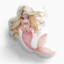 Poduszka 3D personalizowana, Welur, Syrenka Blondynka, 30x30 cm