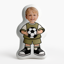 Poduszka 3D personalizowana, Welur, Piłkarz 3, 30x30 cm