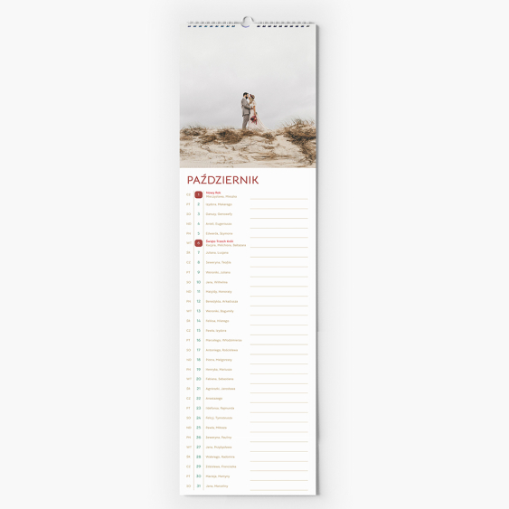 Kalendarz kuchenny, Minimal, 12x45