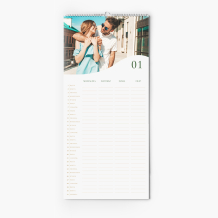 Kalendarz planer, Wave dla 4 osób, 22x45 cm