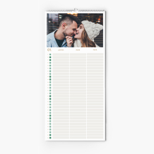 Kalendarz planer, Beige dla 3 osób, 22x45 cm